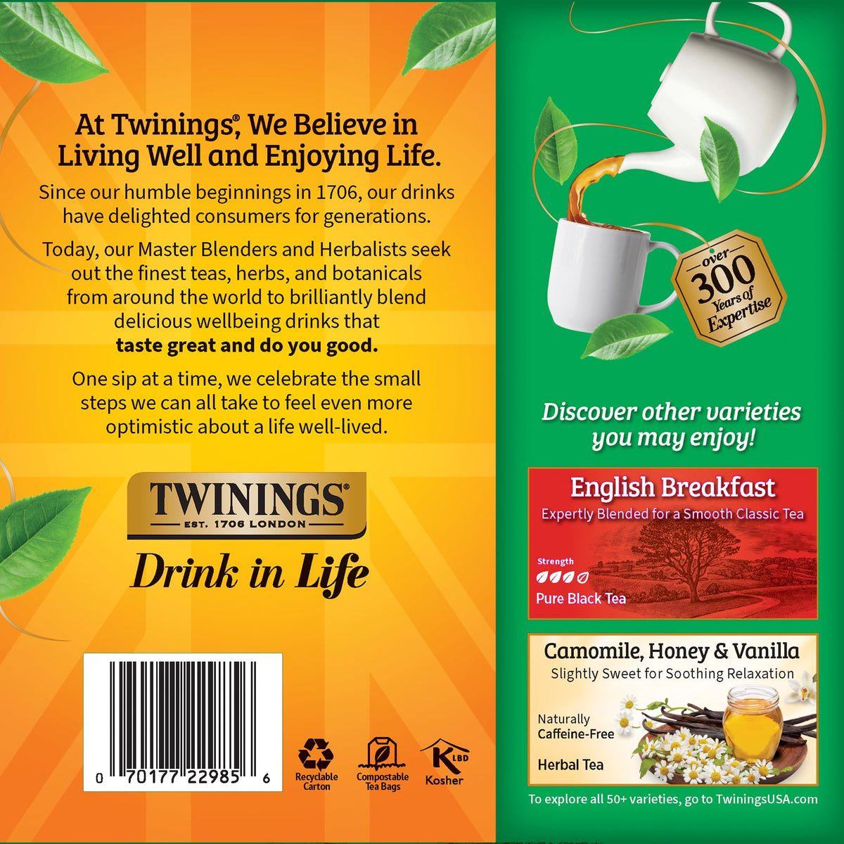 Twinings Irish Breakfast tea bags in purse suggest portable, anytime caffeine.