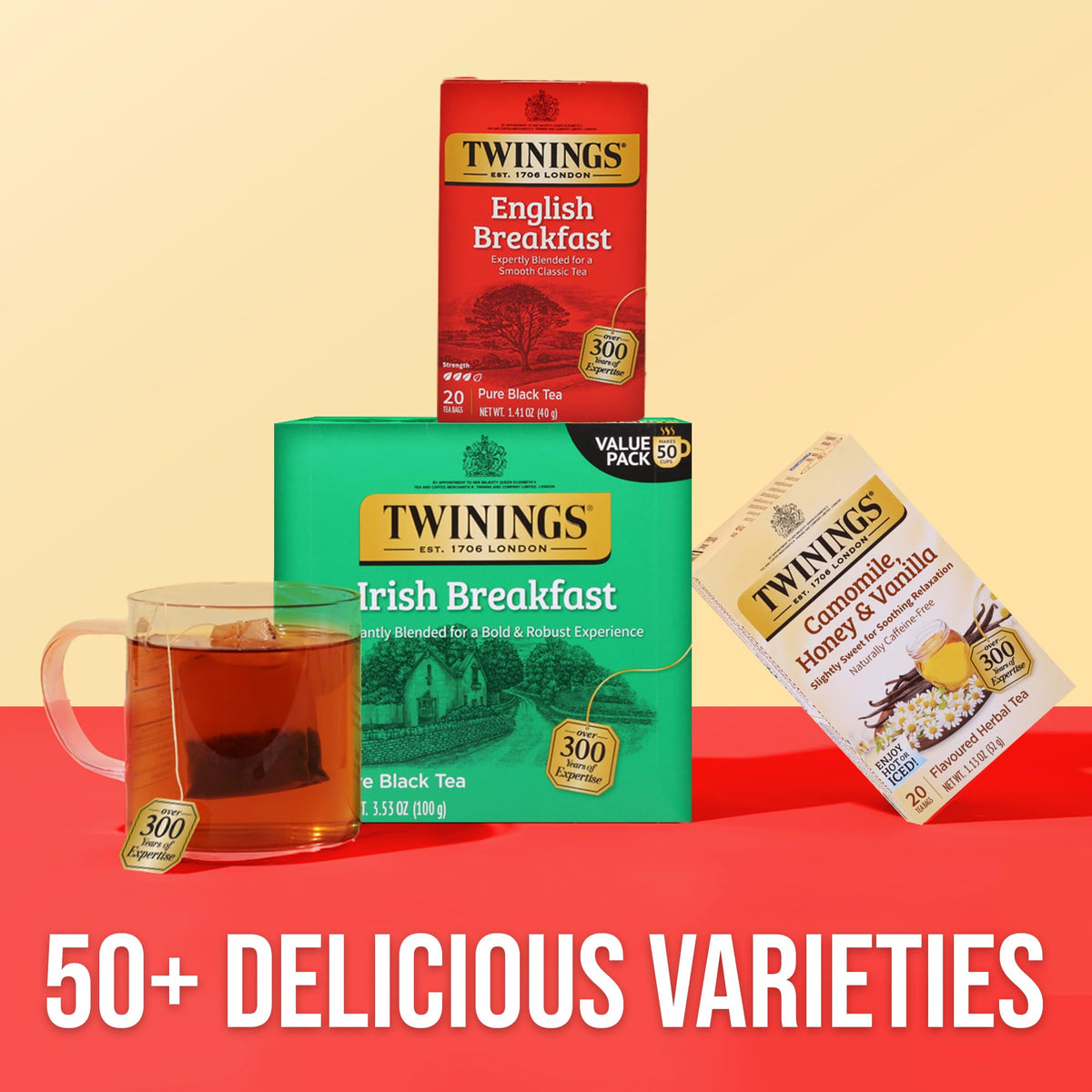 Twinings Irish Breakfast on-the-go tea bags fit purses.