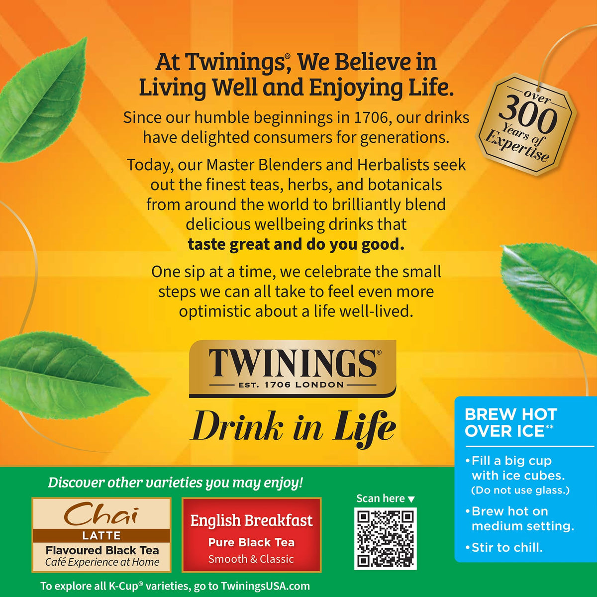 Twinings Irish Breakfast over ice, refreshing bold taste.