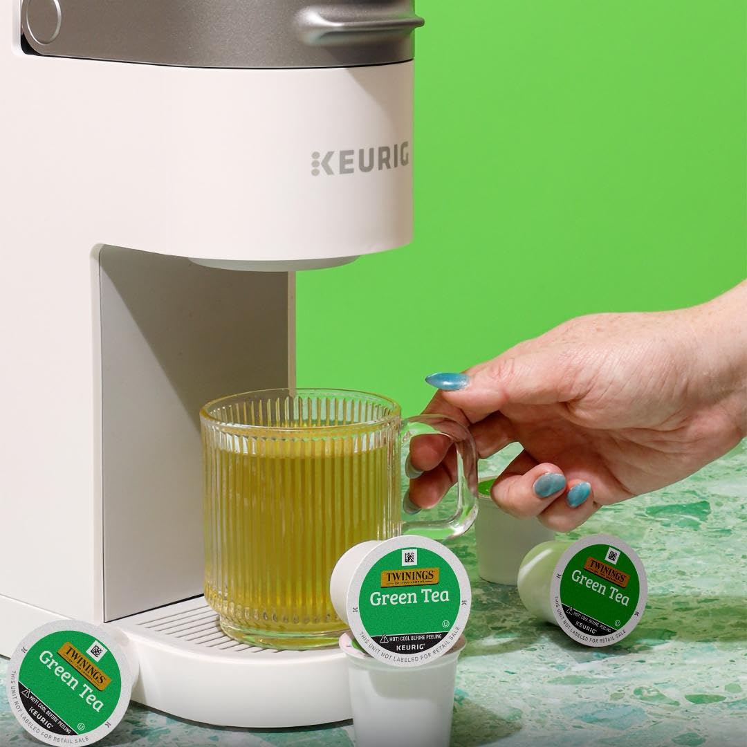 Twinings K-Cup brewing at 6 oz or 8 oz for hot or iced tea.