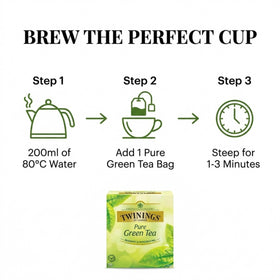 Kettle steaming as Twinings green tea brews