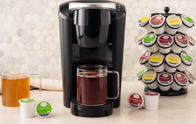Twinings Keurig brewing decaf Earl Grey highlights convenience.
