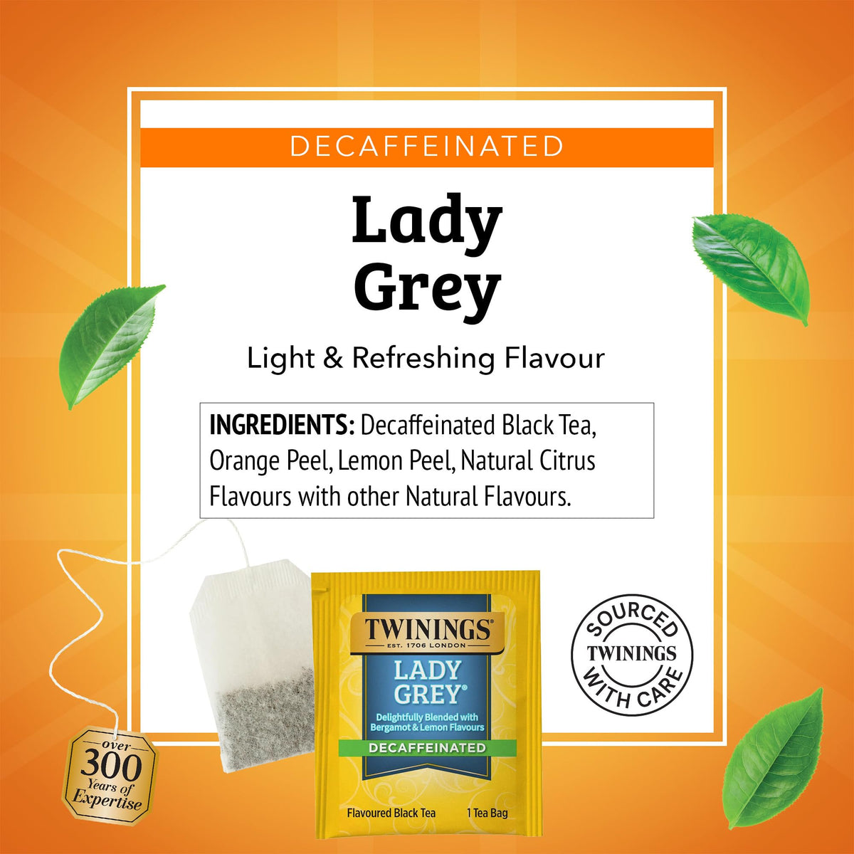 Twinings Lady Grey with orange and lemon peel evokes uplifting citrus notes