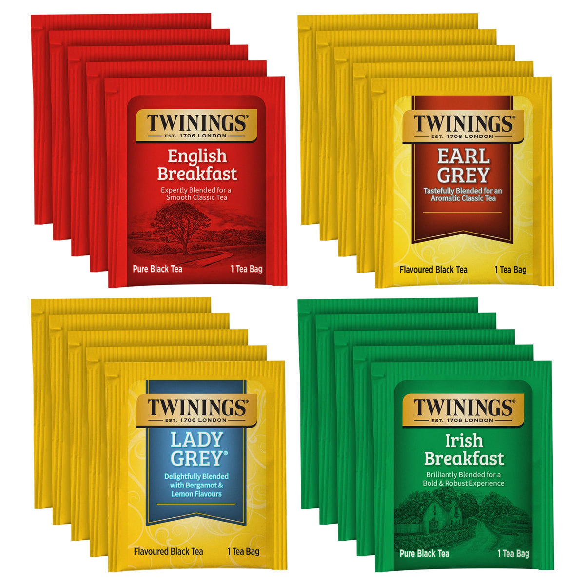 Twinings Lady Grey tea bag with milder citrus notes and orange/lemon peels