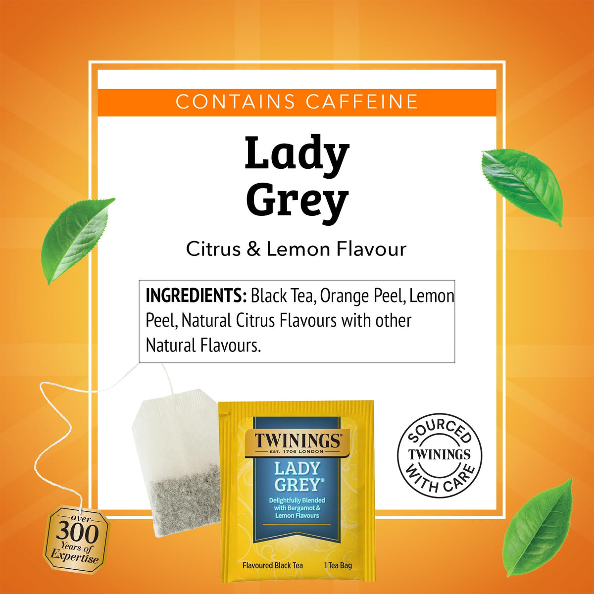Iced Twinings Lady Grey tea in a tall glass