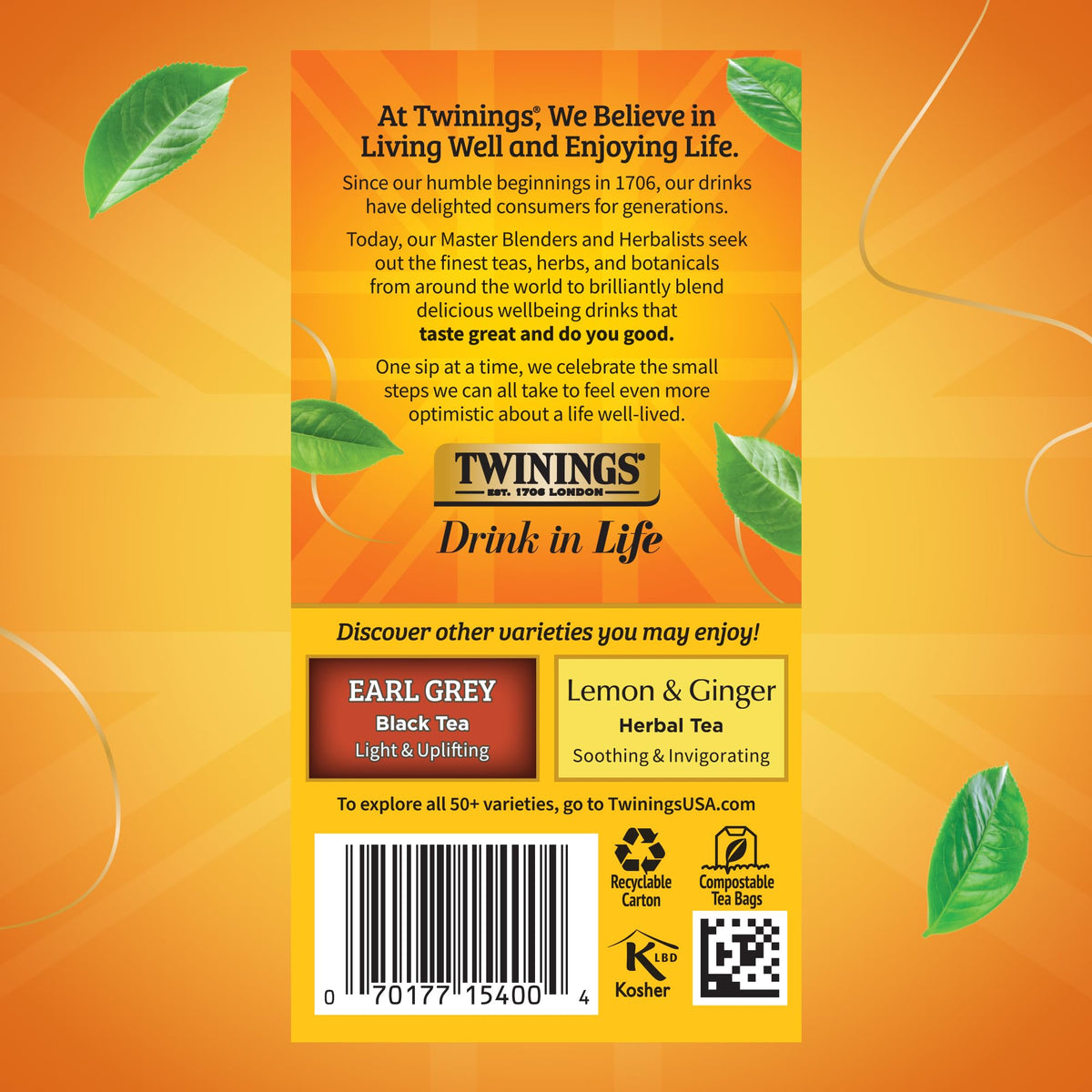 Close-up of orange and bergamot flavors in Twinings Lady Grey