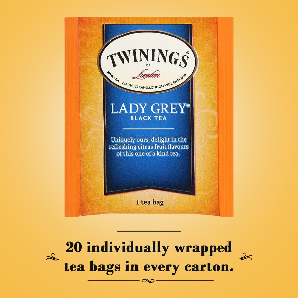 Steeping Twinings Lady Grey tea to release citrus notes.