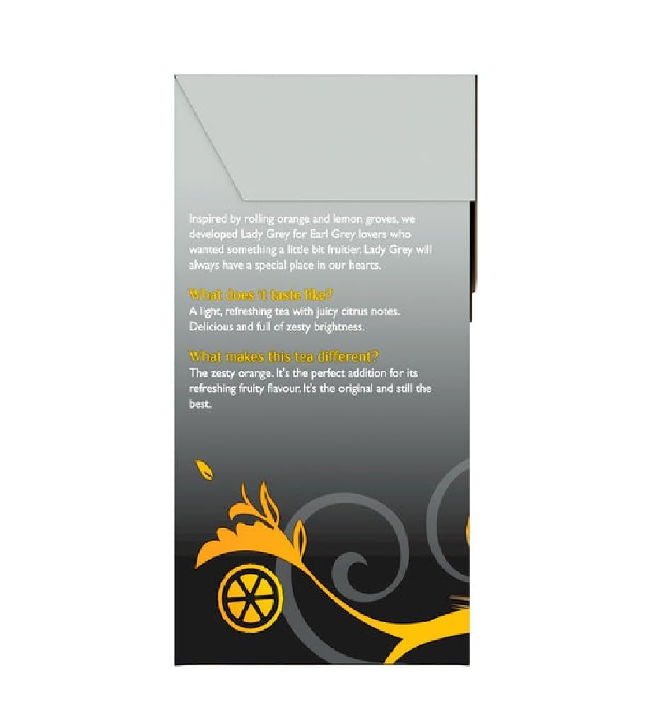 Pouring a cup of Twinings Lady Grey Zesty with bright citrus aroma.