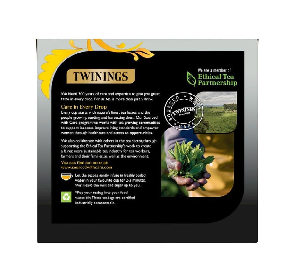Twinings Lady Grey Zesty tea bag close-up highlights premium material.