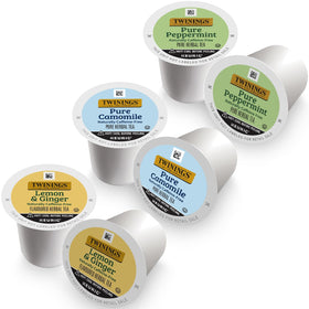 Twinings Lemon & Ginger K-Cup box adds bright, soothing citrus and spice.