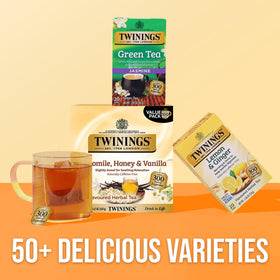 Twinings logo on tea packaging highlights trusted quality and familiar aroma