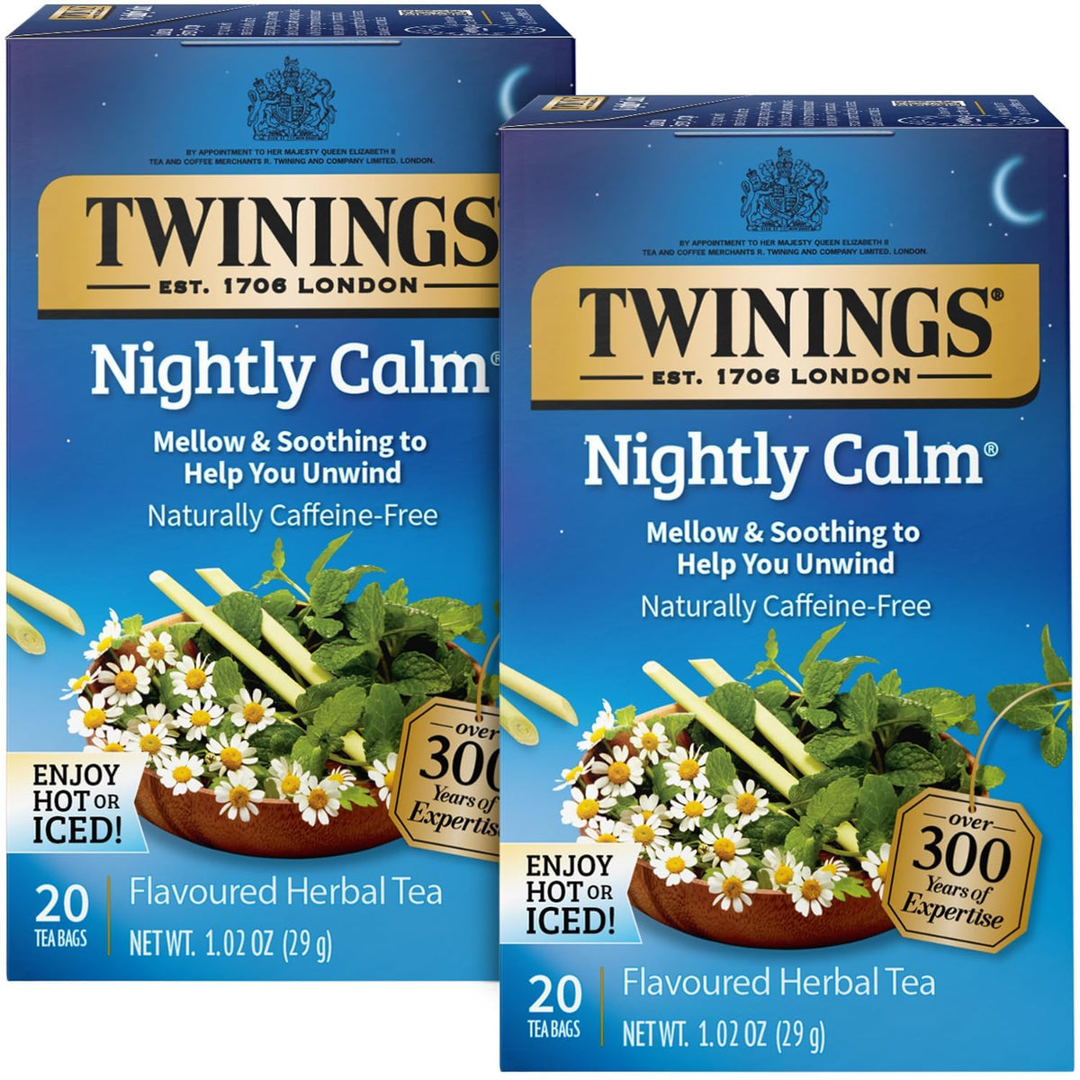 Twinings Nightly Calm tea cup steeping for a relaxing bedtime routine