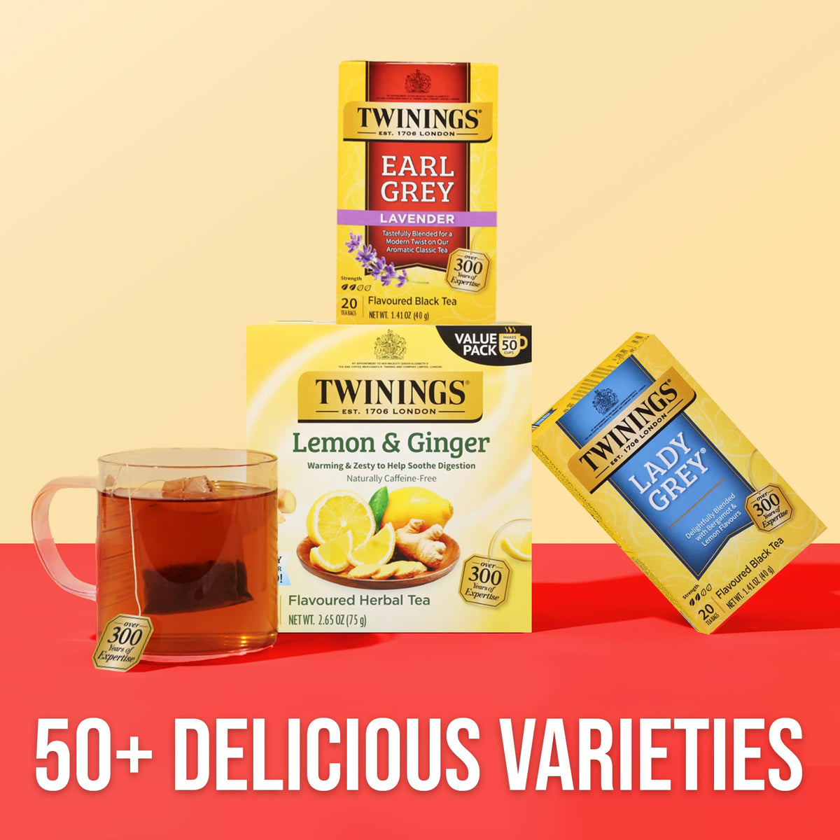 Travel-ready Twinings tea bags in on-the-go packaging for easy beverages