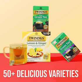 Twinings on-the-go tea bag ready for travel or quick brew.