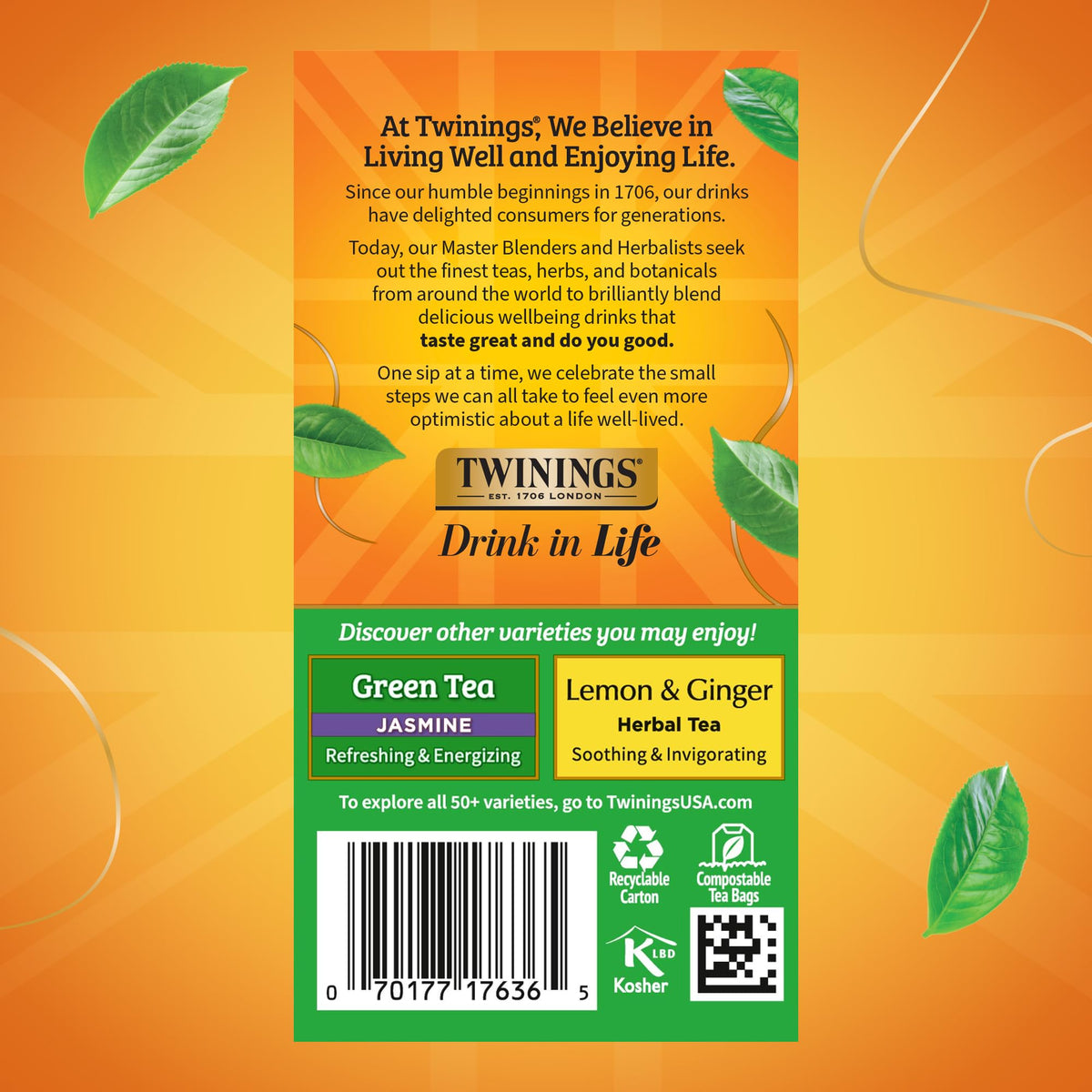 Twinings pack of six boxes provides a convenient pantry staple.