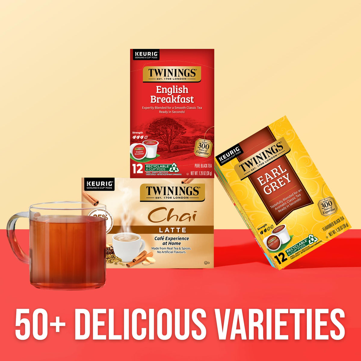 Twinings packaging sleeve highlights responsible sourcing and ethical practices.