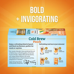 Twinings Peach Cold Brew Tea Bags steep for five minutes.