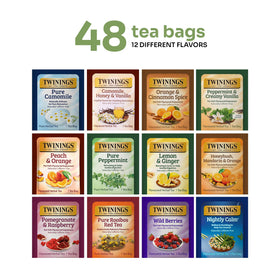 Twinings Peach and Orange tea bag with fruity aroma and warmth