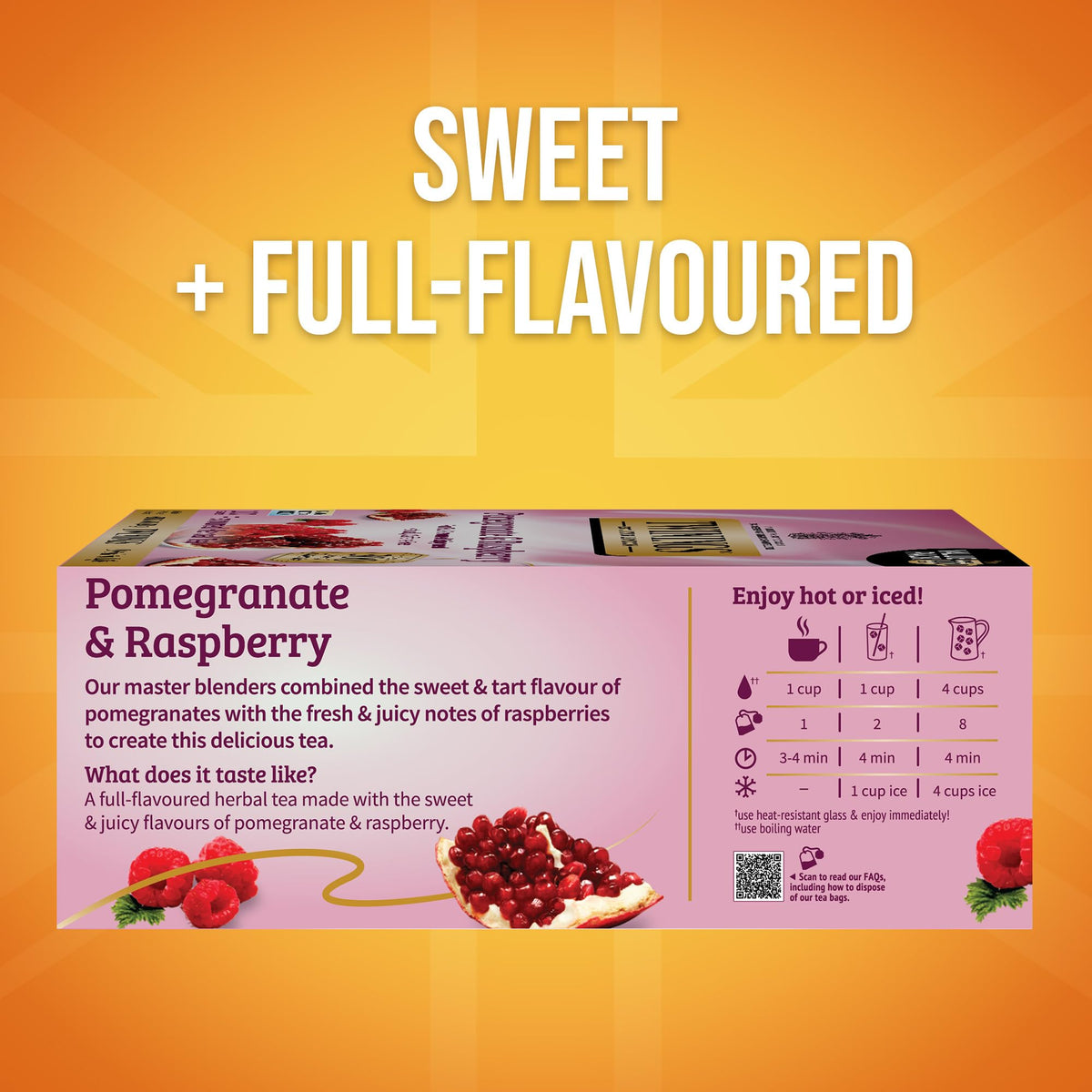 Twinings packaging box with individually wrapped bags preserves freshness and aroma.