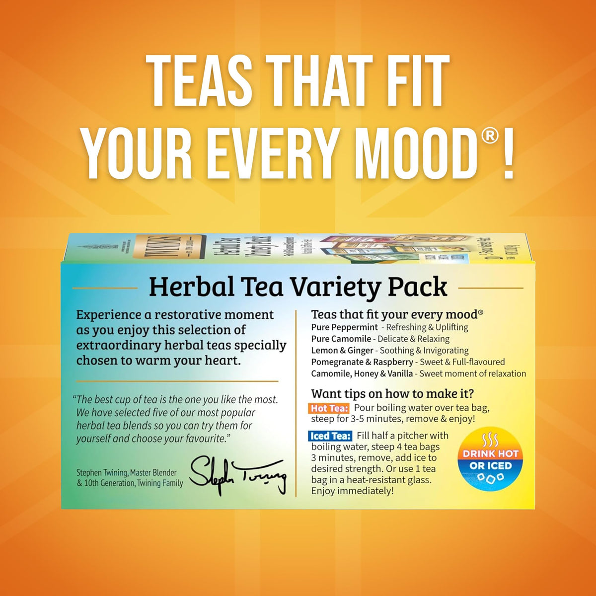 Twinings Pomegranate & Raspberry tea bag releasing fruity aroma for a refreshing cup