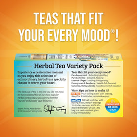 Twinings Pomegranate & Raspberry tea bag releasing fruity aroma for a refreshing cup
