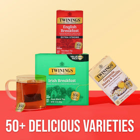 Pouring Twinings tea into a mug reveals a smooth, full-bodied finish.