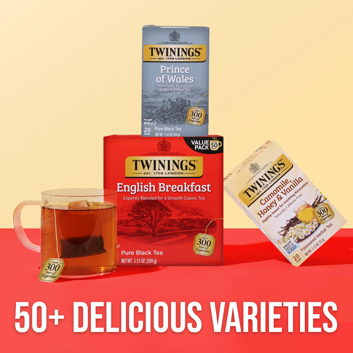 Front of TwiningsPrince of Wales box invites a classic tea moment.