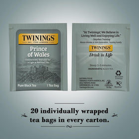 Twinings Prince of Wales tea bags brew a smooth, satisfying cup.