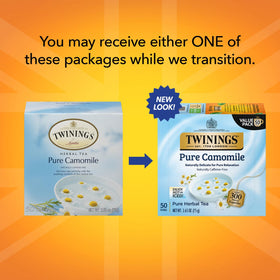 Twinings Pure Camomile aroma in kitchen highlighting relaxing herbal notes.