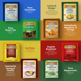 Twinings Pure Camomile tea bags offering soothing caffeine-free moments.