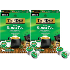 Twinings Pure Green Tea K-Cup pods offer a smooth flavor and inviting aroma.