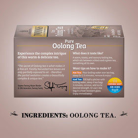 Twinings Pure Oolong Tea 2-Pack brewed cup showing warm golden infusion.