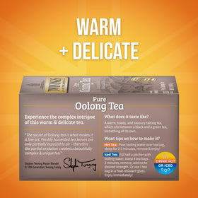 Sealed Twinings Pure Oolong tea bags preserve freshness and aroma.