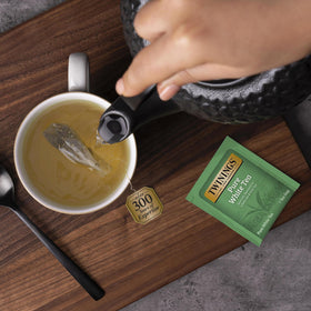 Fresh-sealed Twinings White Tea packet preserves flavor until you brew.