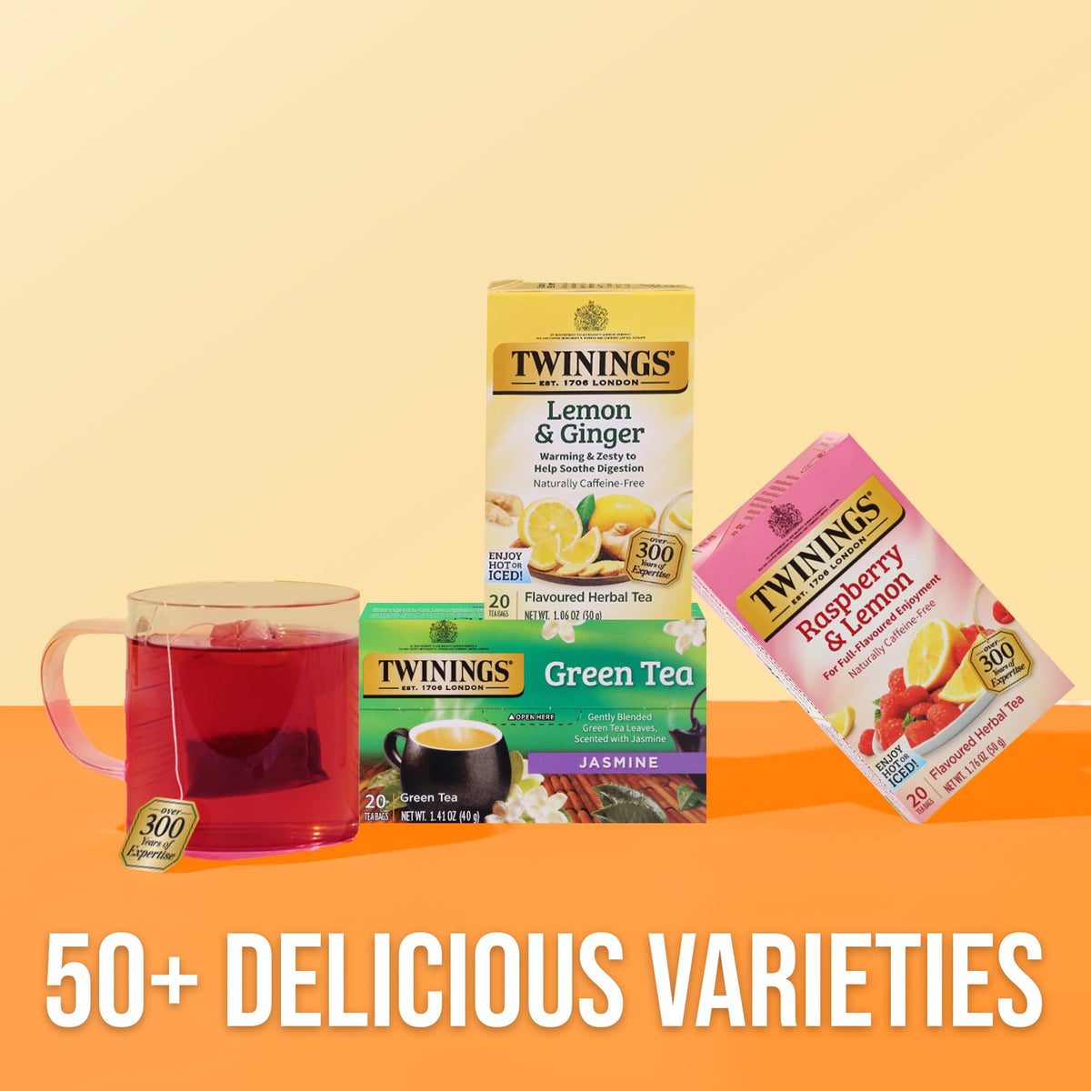 Twinings tea lineup featuring Raspberry Lemon flavor for everyday moments.