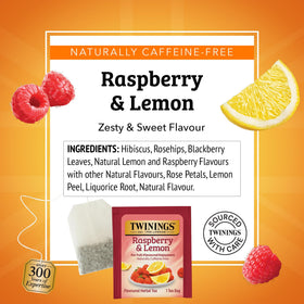 Twinings Raspberry Lemon tea on ice offers a refreshing cold brew option.
