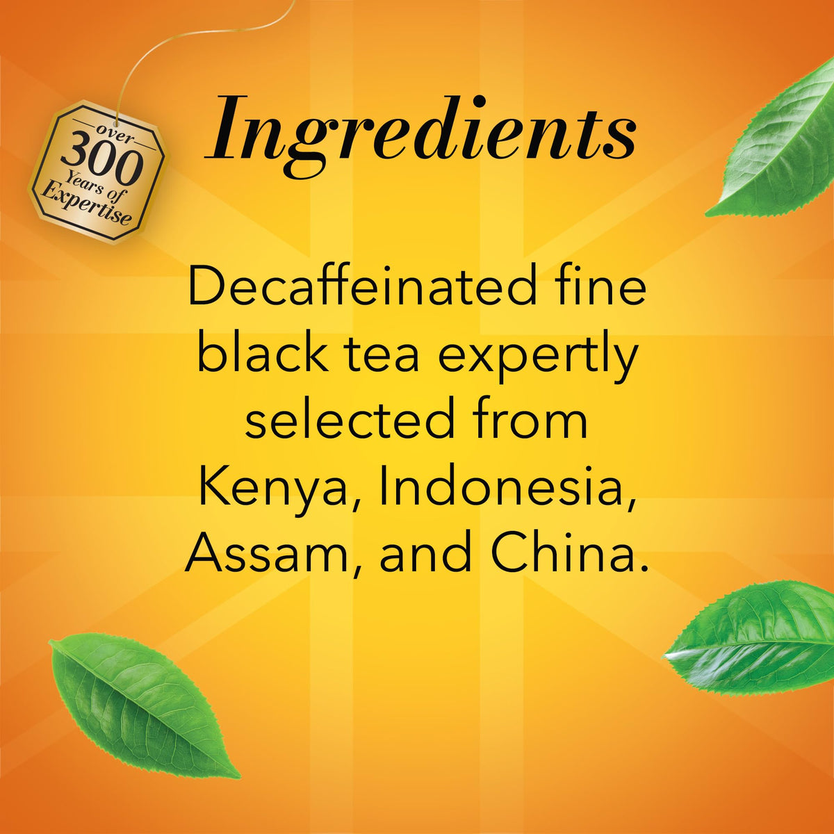 Twinings responsible sourcing label highlights ethical ingredients and community impact.