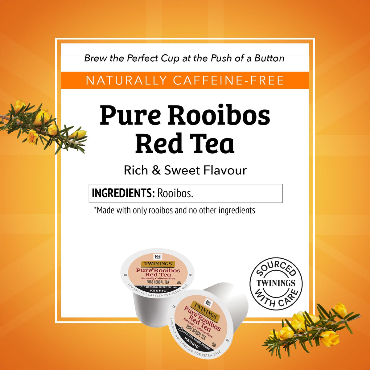 Twinings Rooibos K-Cup pod close-up for easy single-serve brewing.