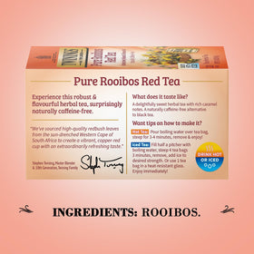 Hot cup of Twinings Rooibos Red Tea with optional milk.