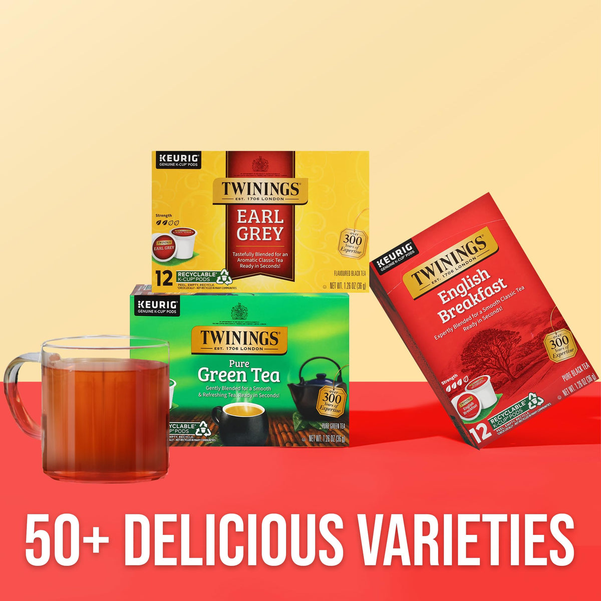 Twinings single-serve brewing setup with Keurig for fast, convenient tea