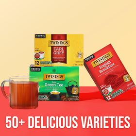 Twinings single-serve brewing setup with Keurig for fast, convenient tea