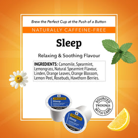 Twinings Sleep K-Cups brewing at 6 oz for a quick, relaxing cup.