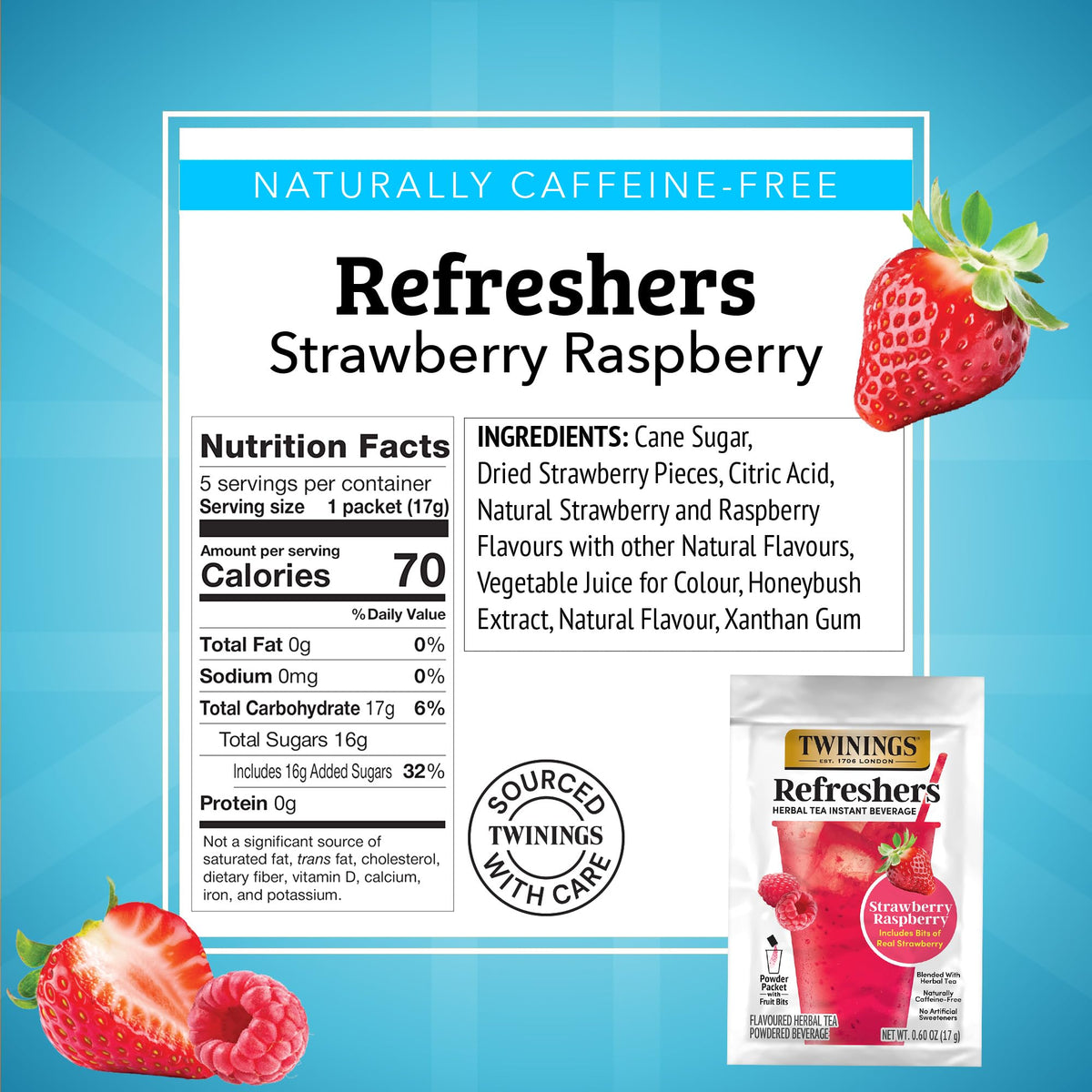 Twinings Refreshers prepared cup shows a café-style beverage ready to enjoy