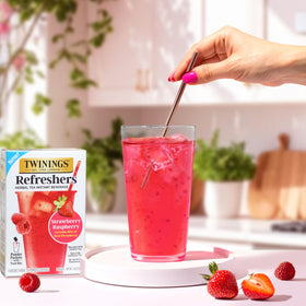 Twinings Real Strawberry Pieces highlight fruit-forward flavor in every sip