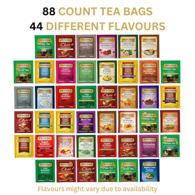 Twinings Tea Sampler 44 flavours: convenient individually wrapped bags for fresh tea anywhere.