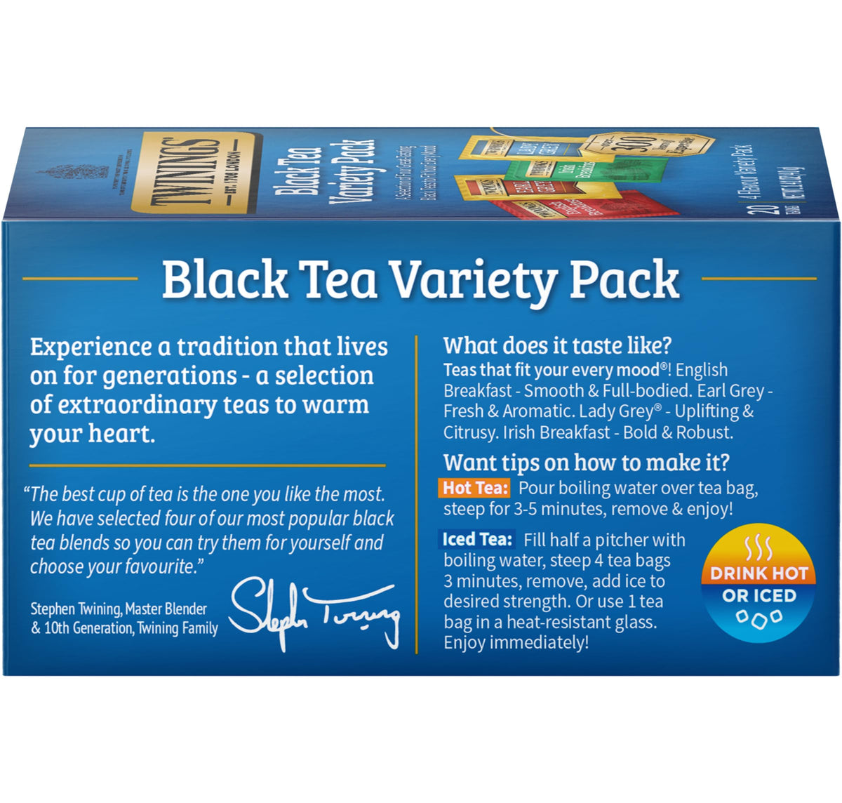Twinings tea bag steeping in hot water for a comforting cup
