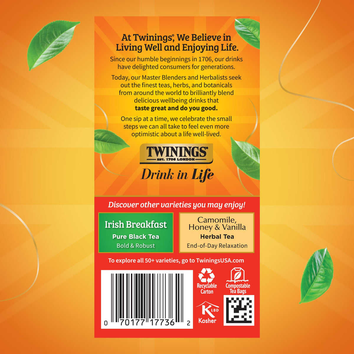 Twinings tea bags packed for travel, freshness preserved on the go.