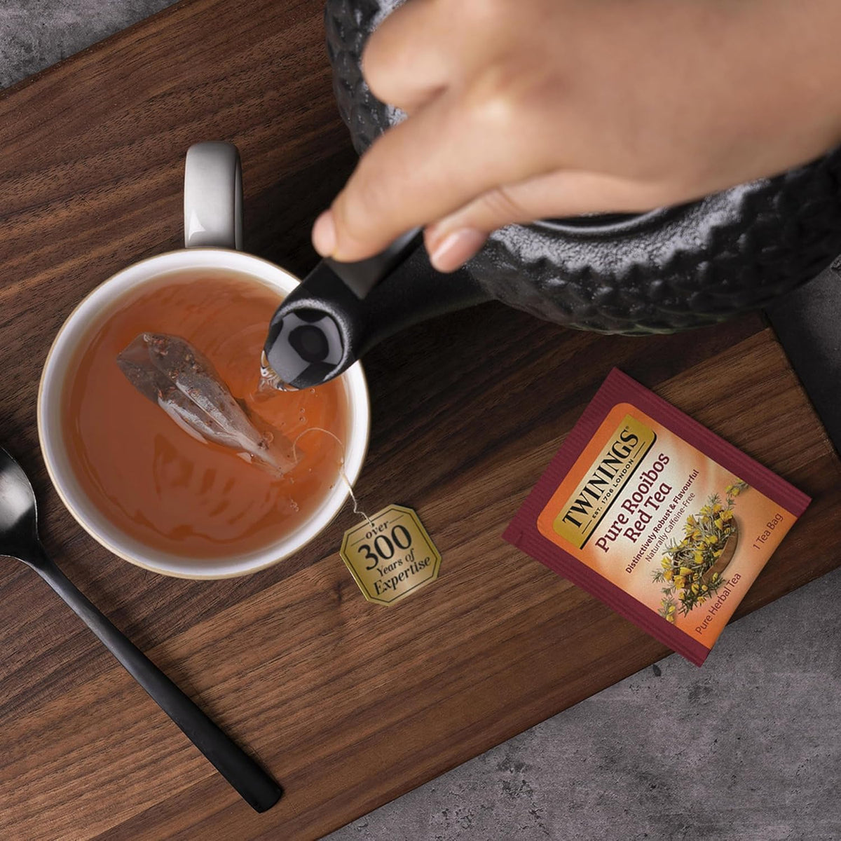 Twinings tea bags brewed hot or iced for flexible servings