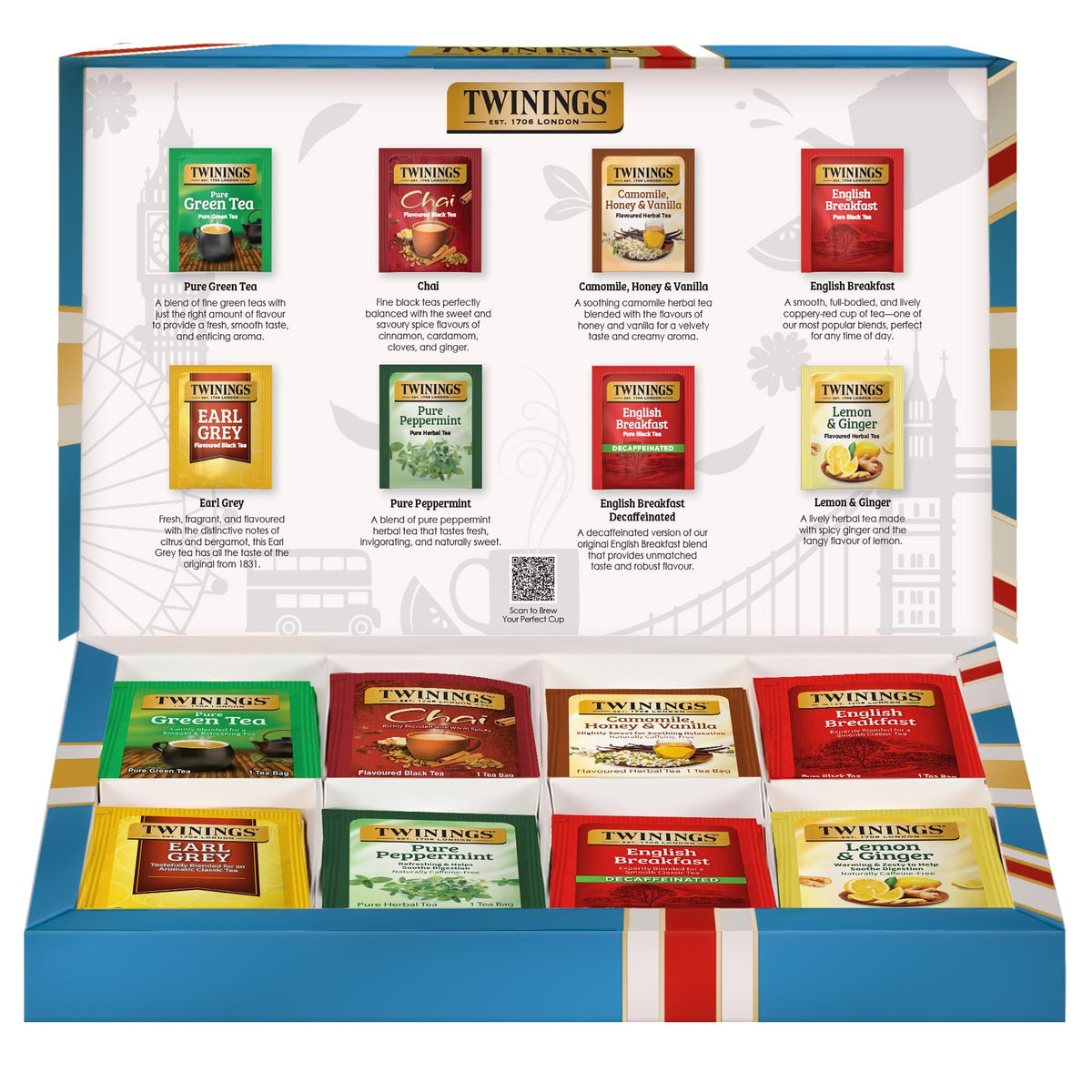 Twinings Tea Classics gift box front view, perfect for gifting and cozy tea moments.