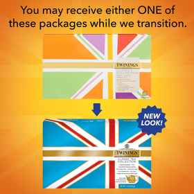 Twinings Tea Classics individually sealed tea bags ensure freshness on the go.